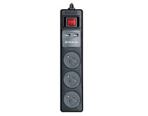 Listwa zasilająca REAL-EL RS-3 USB Charge